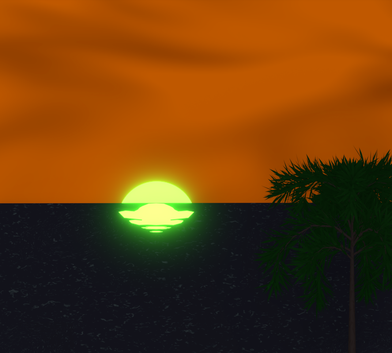 グリーンフラッシュのイラスト