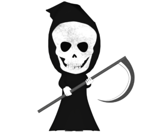 怖い死神のイラスト（ドクロ）