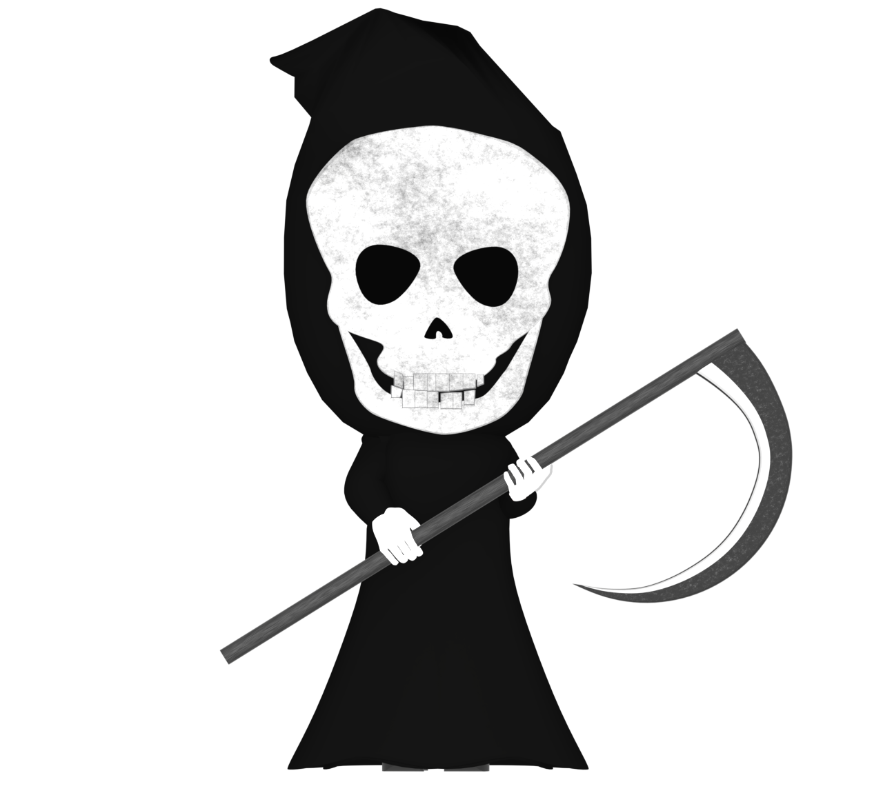 怖い死神のイラスト（ドクロ）