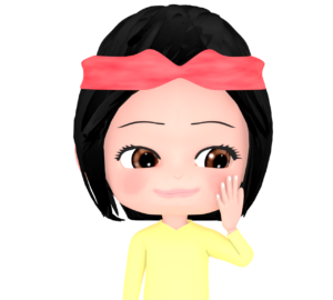 頬に手をあてるヘアバンドをした女性のイラスト