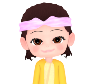 ヘアバンドをした女性のイラスト