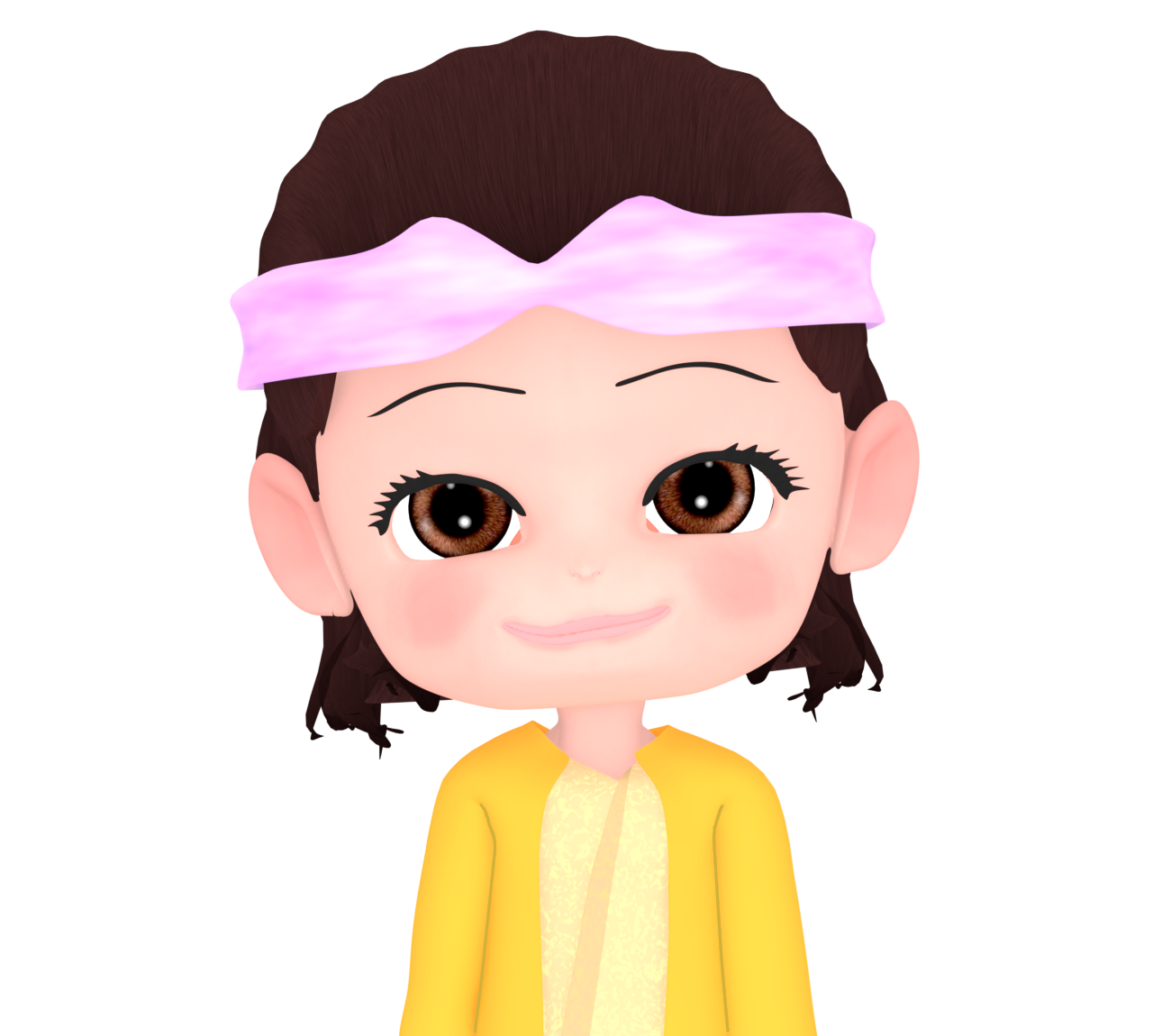 ヘアバンドをした女性のイラスト
