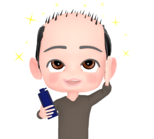 発毛剤で髪の毛が生えるイラスト