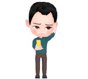 髪の毛の生え際が気になる男性のイラスト