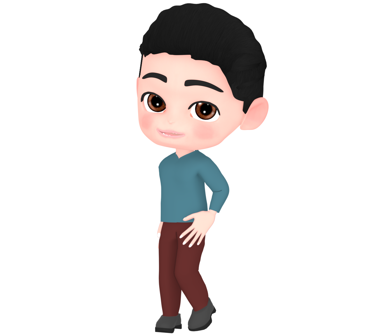 髪型をオールバックにした男性のイラスト