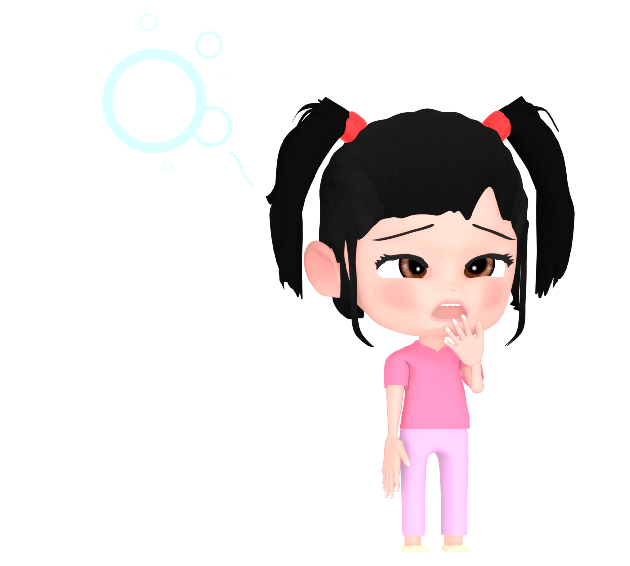 寝ぼける眠たい女の子のイラスト