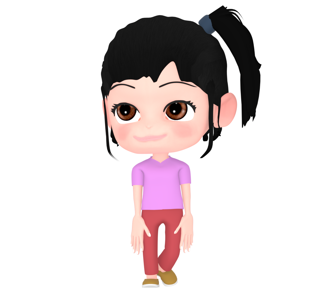 ハーフツインテの女の子のイラスト