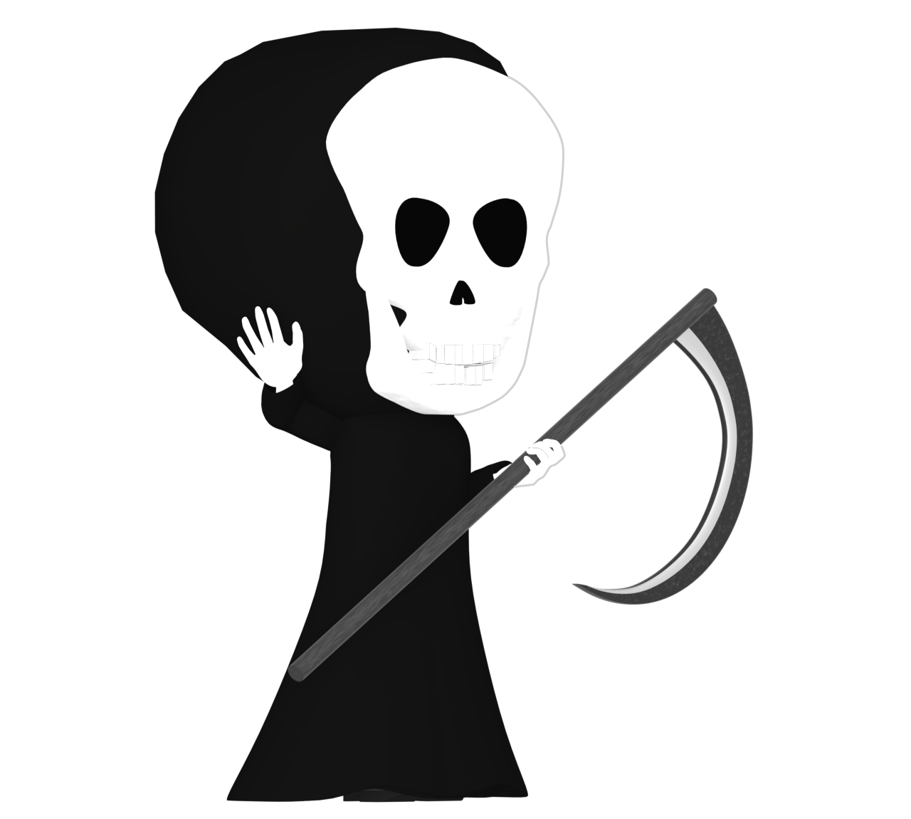 ハロウィンで死神の仮装をするイラスト