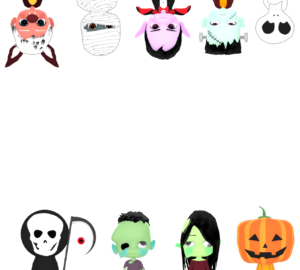 ハロウィンのモンスターのグリーティングカード