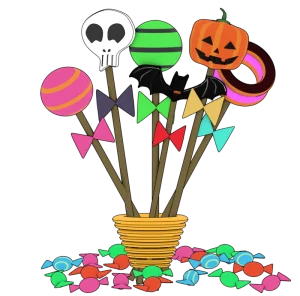 ハロウィンお菓子の詰め合わせのイラスト