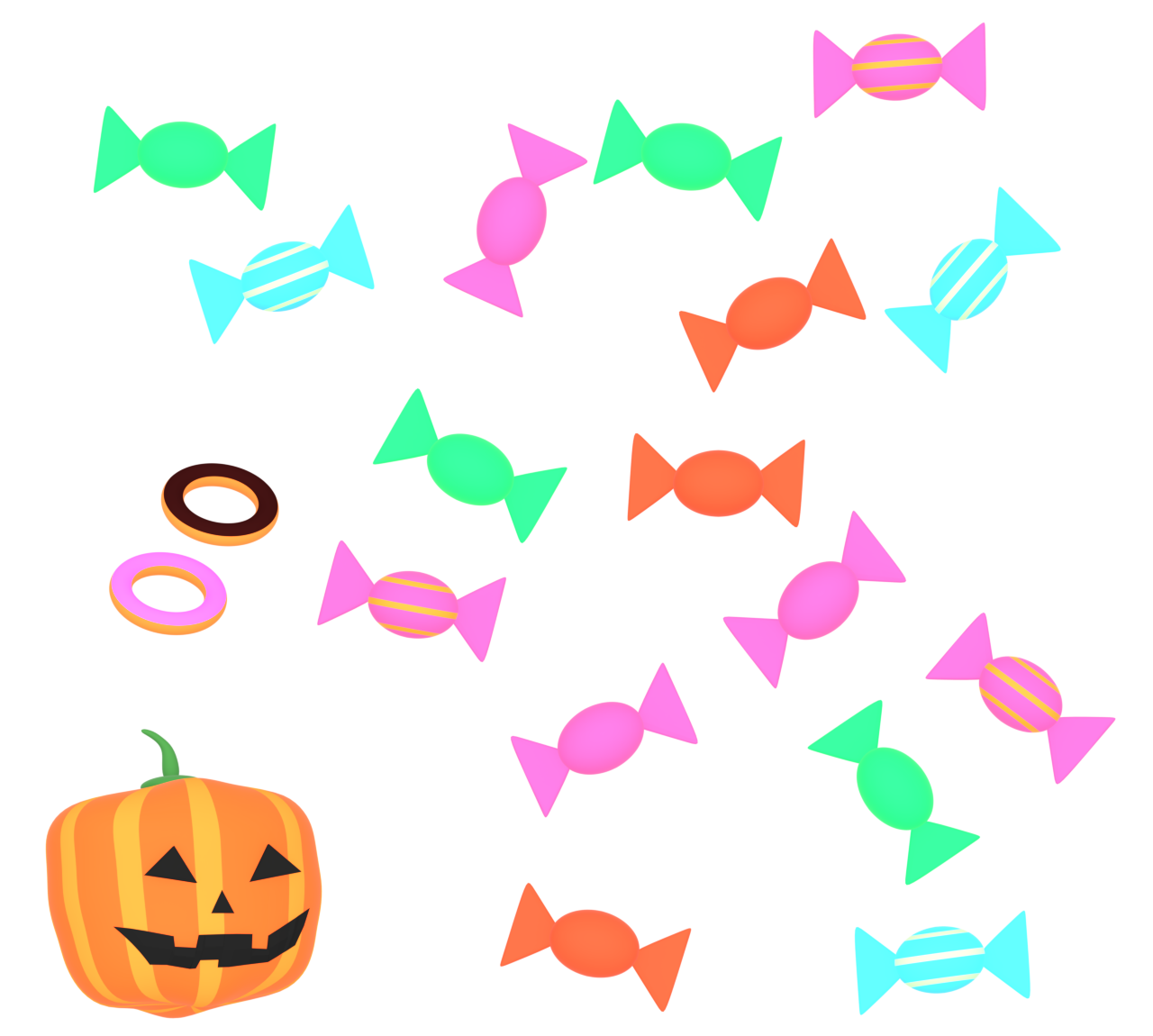 ハロウィンのお菓子のイラスト