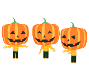 ハロウィンで話すカボチャのイラスト