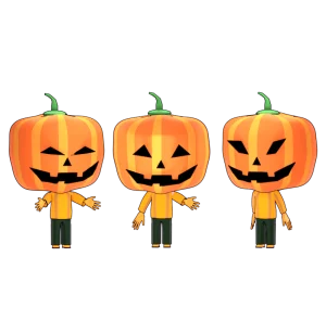 ハロウィンで話すカボチャのイラスト