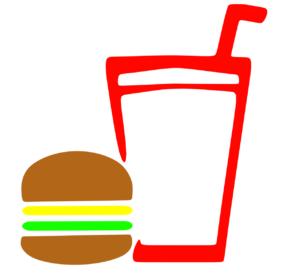 ハンバーガーと飲み物のマーク