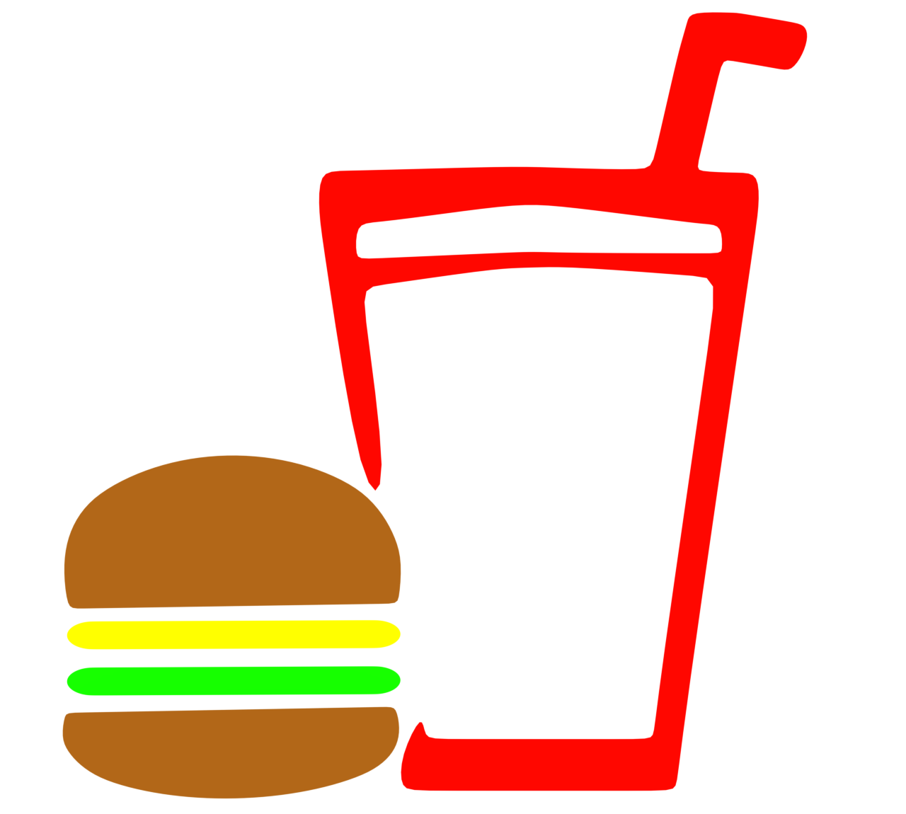 ハンバーガーと飲み物のマーク