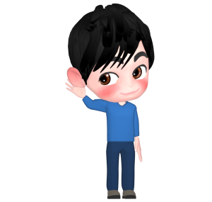 手を耳にあてて笑顔で聞く男性のイラスト