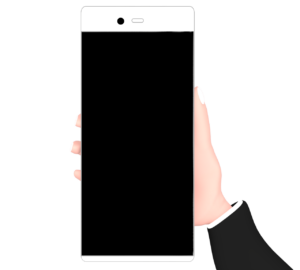手にスマホを持つイラスト