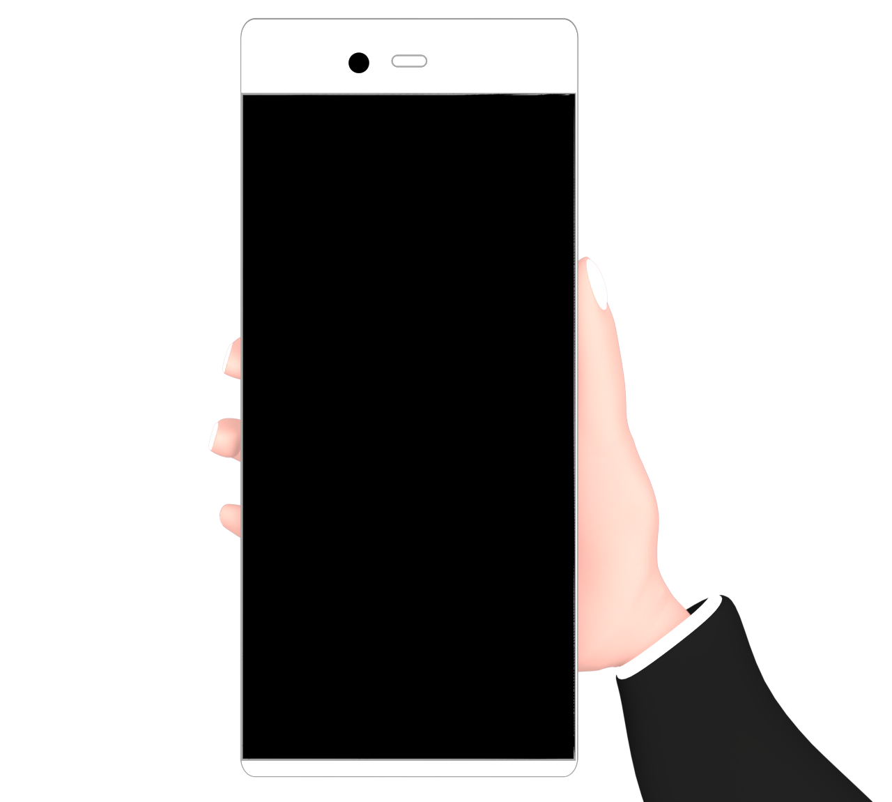 手にスマホを持つイラスト