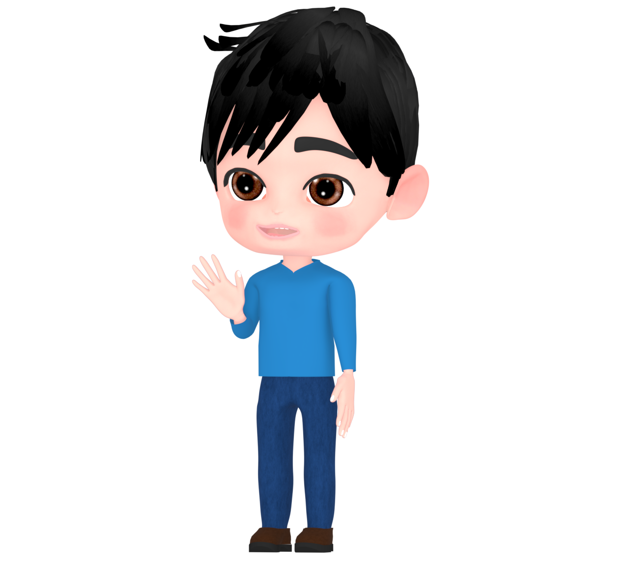 手を挙げて話す男性のイラスト