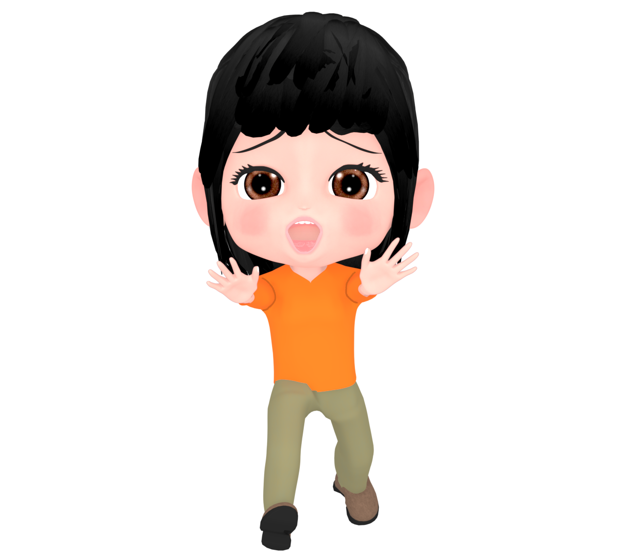 呼び止める女性のイラスト