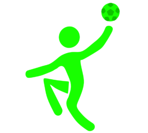 シュートをするハンドボール選手のマーク