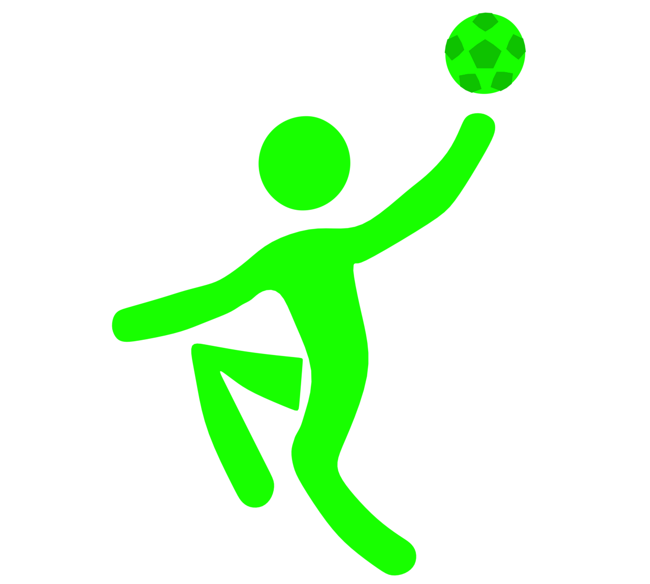 シュートをするハンドボール選手のマーク