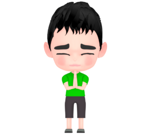 手を合わせる男の子のイラスト