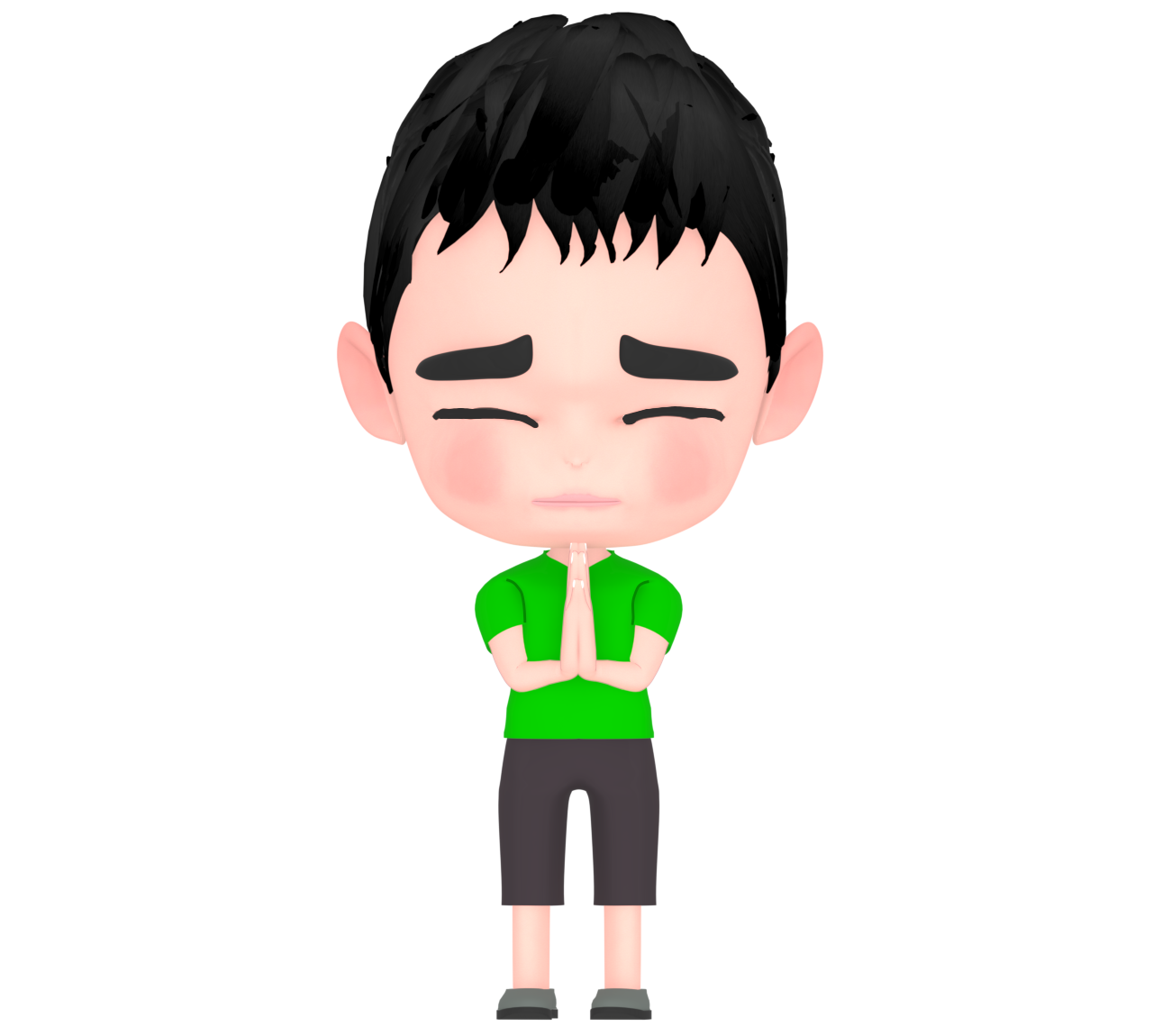 手を合わせる男の子のイラスト