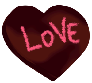 手書き「LOVE」 バレンタインのイラスト