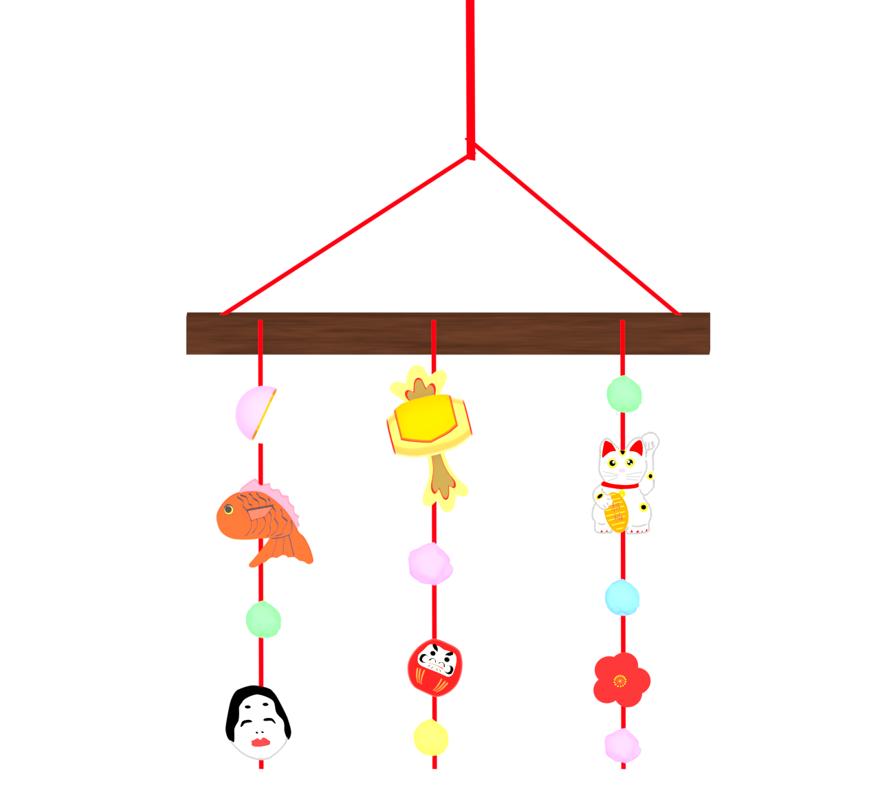 吊るし飾りのイラスト