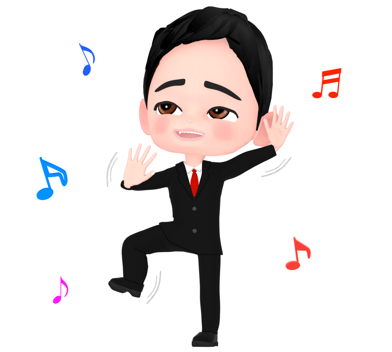 愉快に踊る会社員のイラスト
