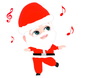 ノリノリのサンタクロースのイラスト