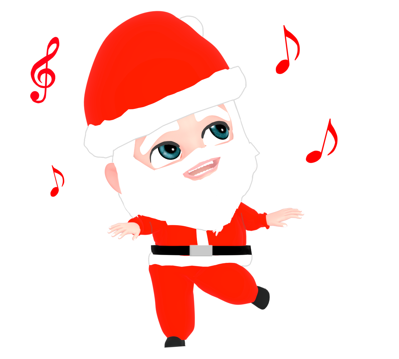ノリノリのサンタクロースのイラスト