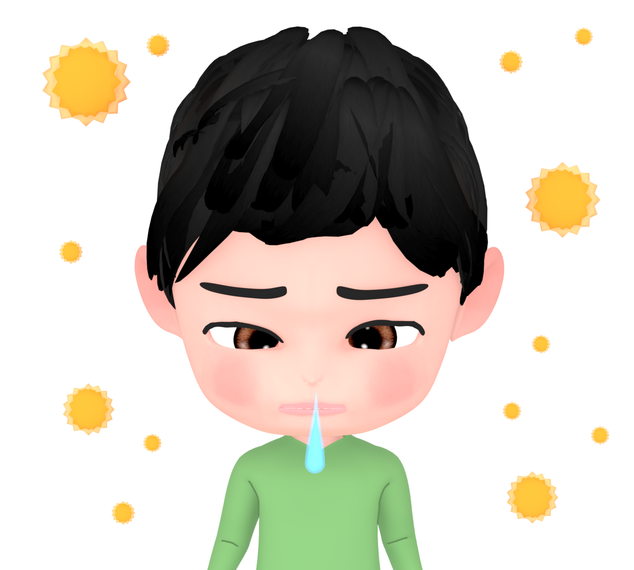 花粉症で鼻水が出る男性のイラスト 13 花粉症で鼻水が出る男性のイラスト