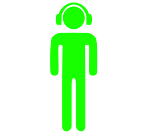 ヘッドフォンを付けた人のマーク