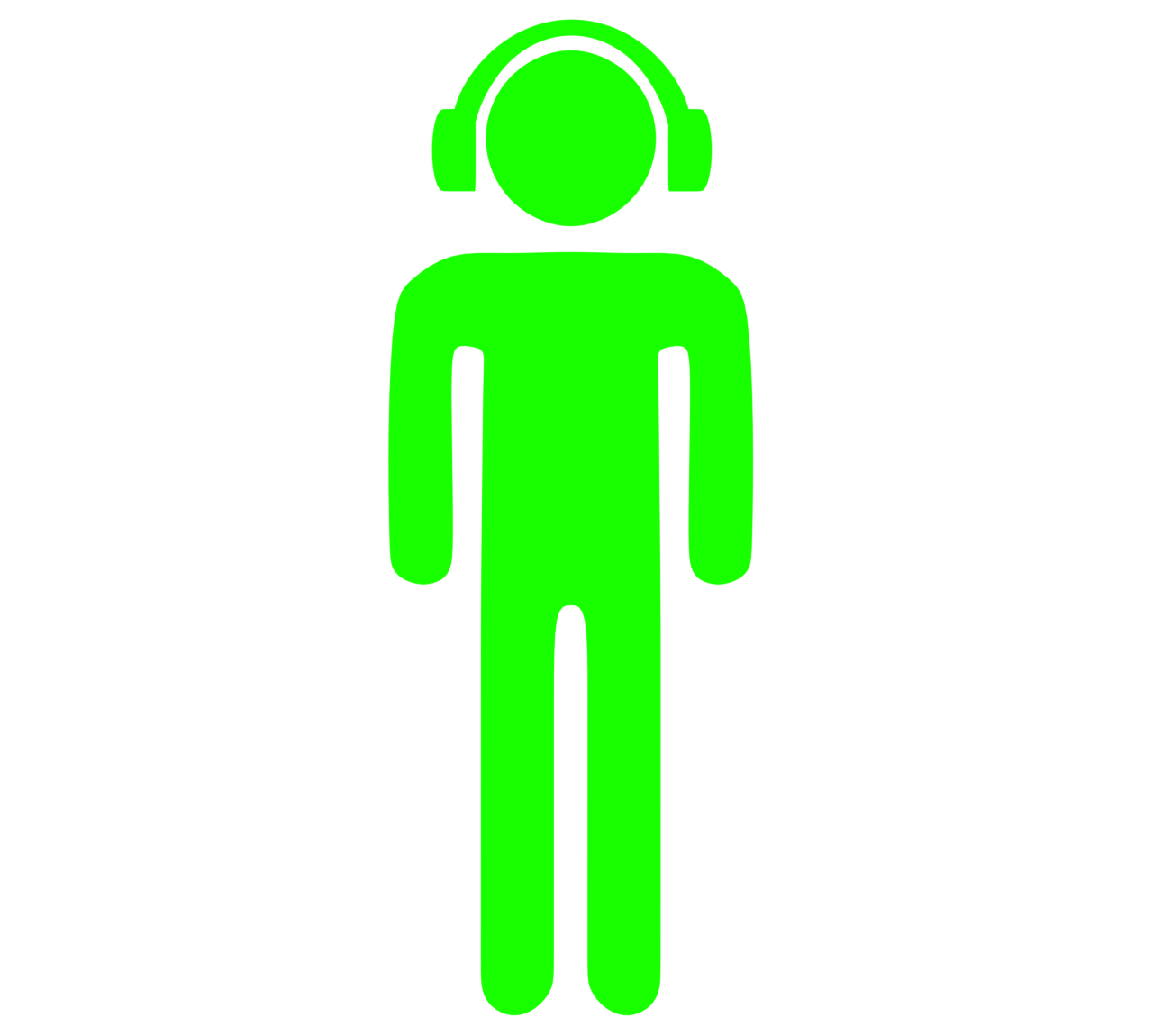 ヘッドフォンを付けた人のマーク
