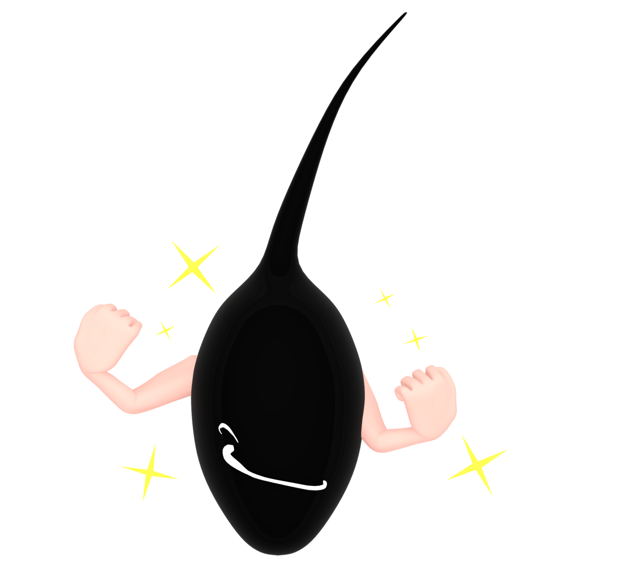元気な髪の毛のイラスト