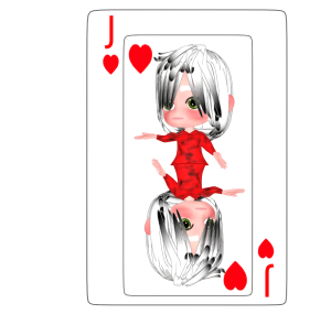 ハート11 トランプカードのイラスト（J）