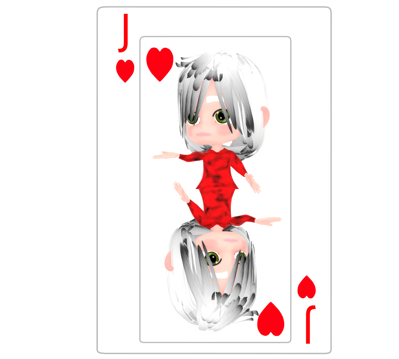 ハートの11 トランプカードのイラスト（J）