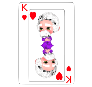 ハート13 トランプカードのイラスト（Ｋ）