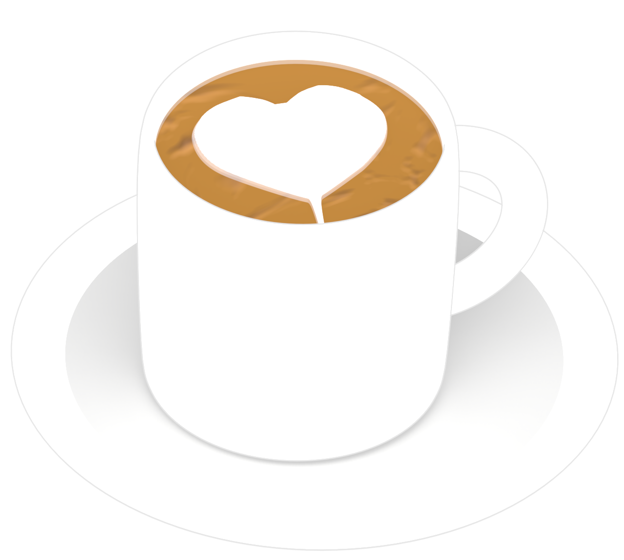 ハートを作るラテアートのイラスト