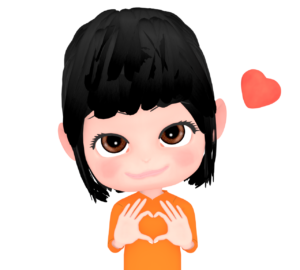 ハートマークを手で作るイラスト