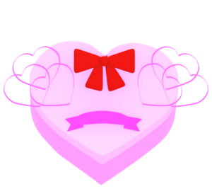 ハート型のプレゼント箱のイラスト