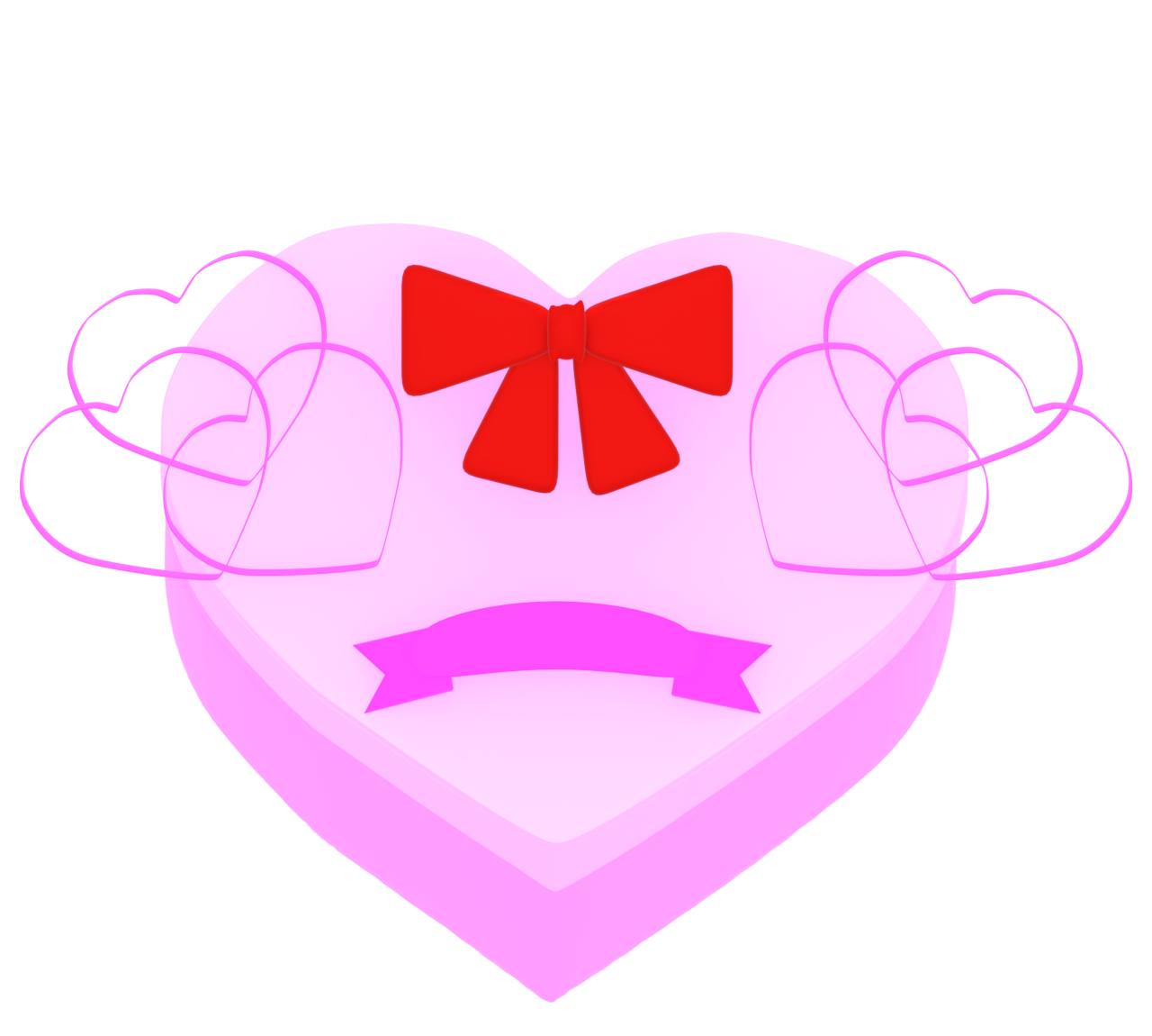 ハート型のプレゼント箱のイラスト