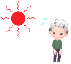 熱中症になる高齢者のイラスト