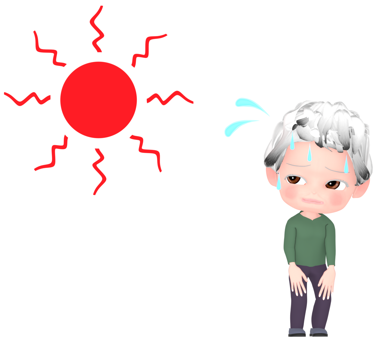 熱中症になる高齢者のイラスト 13 熱中症になる高齢者のイラスト