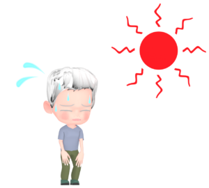 熱中症のおじいちゃんのイラスト