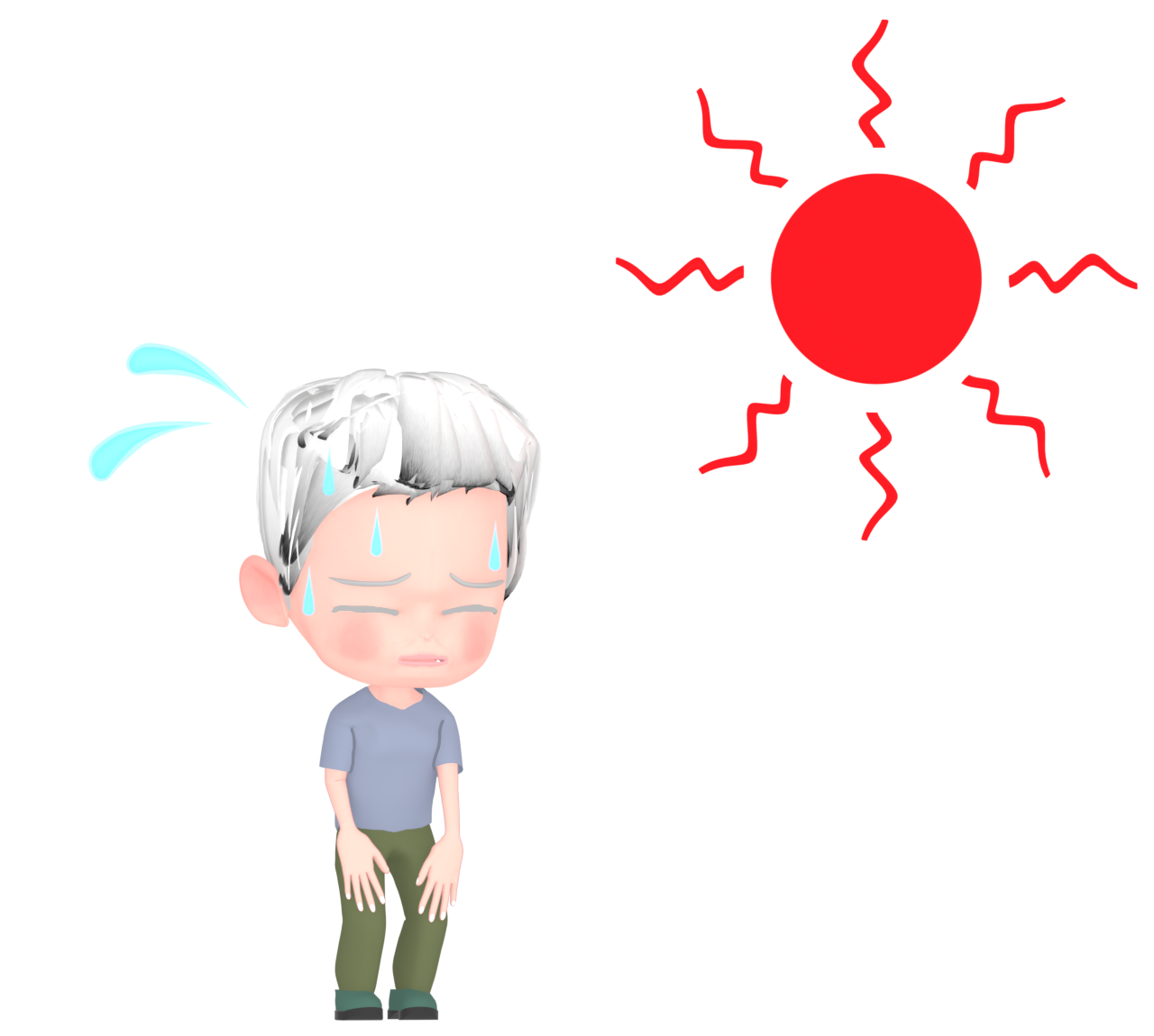 熱中症のおじいちゃんのイラスト 15 熱中症のおじいちゃんのイラスト