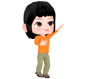 ヒーローポーズをする女性のイラスト