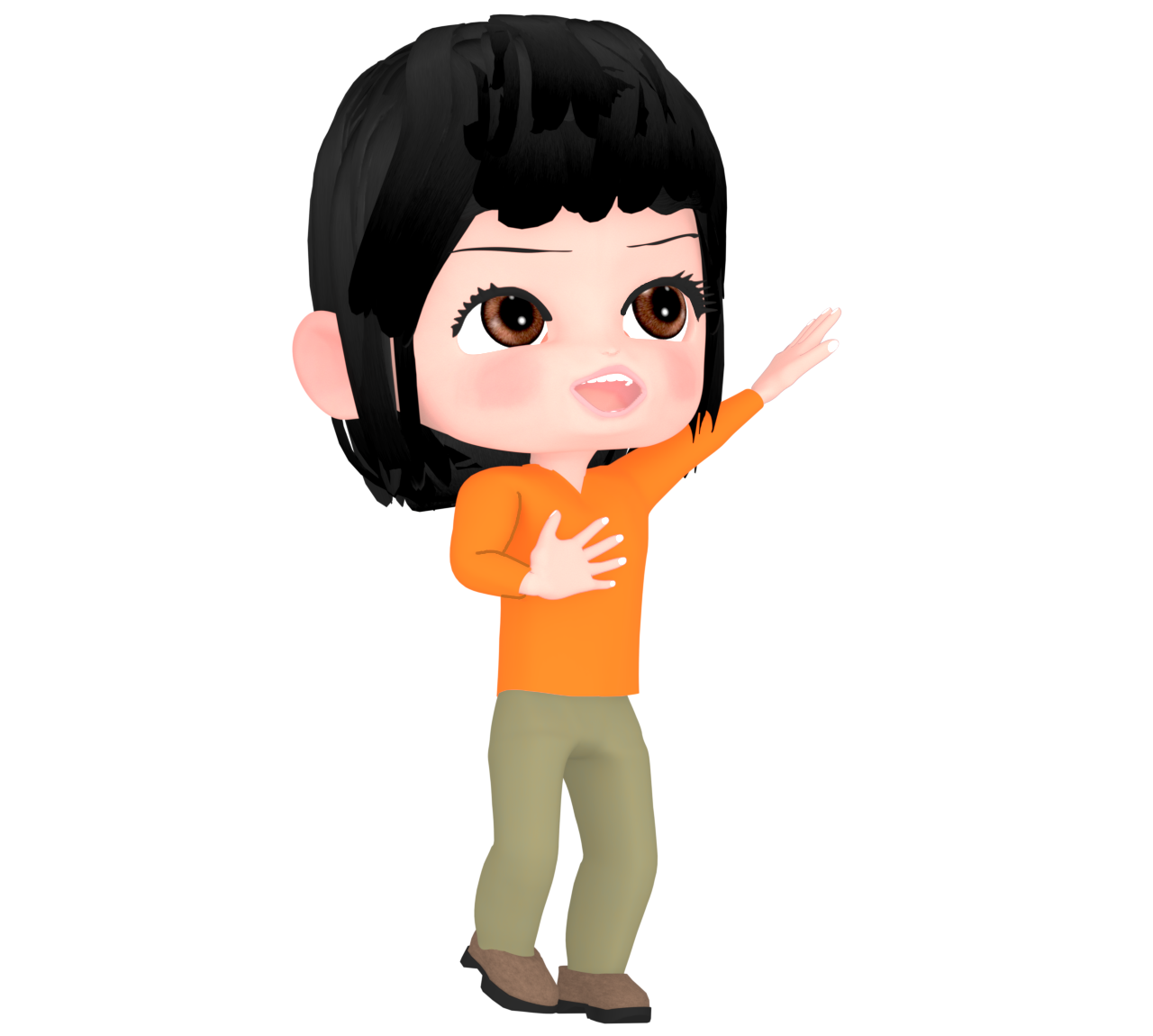 ヒーローポーズをする女性のイラスト